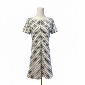 See By Chloe Cotton Linen Mix Stripe Shift Dress